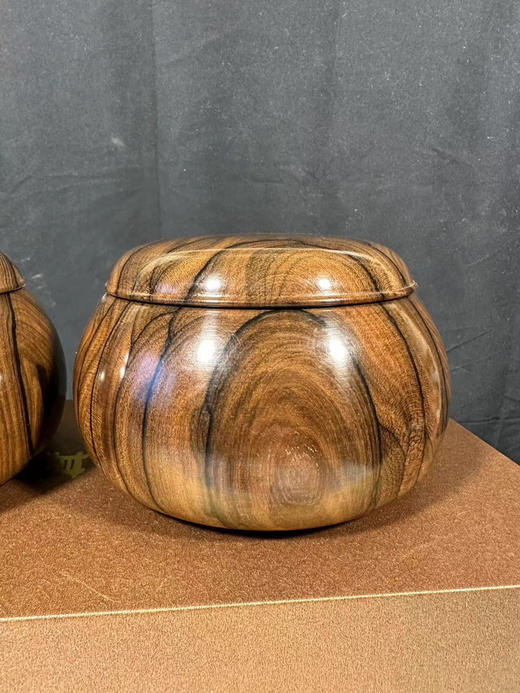 铭木棋笥 黑柿木围棋罐（日本工艺）渡边制作48号 商品图2