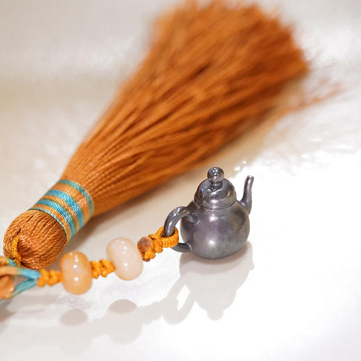 故式/思婷银饰/999纯银 迷你小银壶国风流苏穗子 手机壳吊穗配饰挂件小流苏吊坠 商品图2