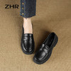 ZHR英伦风乐福鞋厚底女鞋秋季2023超软一脚蹬黑色小皮鞋jk鞋百搭 商品缩略图6