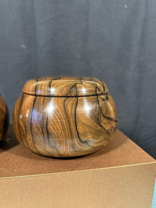 铭木棋笥 黑柿木围棋罐（日本工艺）渡边制作48号 商品图5