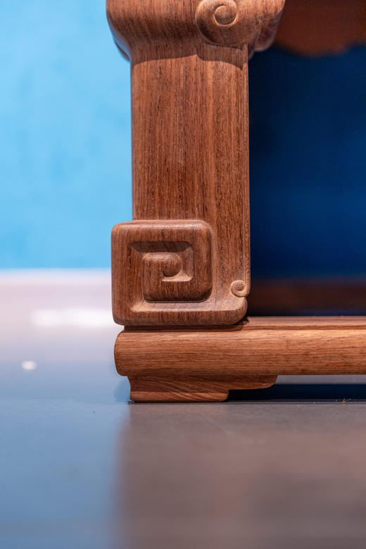 红桥红  家具严选  缅甸花梨（大果紫檀）【128乾隆款 西番莲纹 宝座】 商品图6