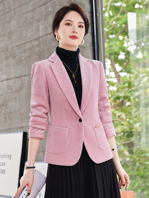 美拉德风灯芯绒厚款秋冬西装外套，时尚气质感职业装女士西服MGG-A7206 商品图2
