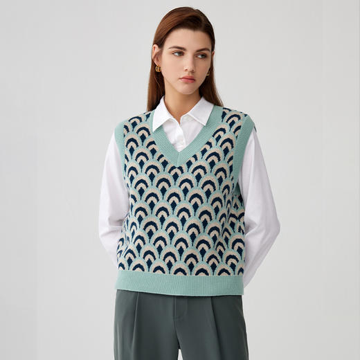 【V领无袖羊绒衫】羊绒世家秋冬新品女士100%山羊绒内搭保暖毛衣 商品图2