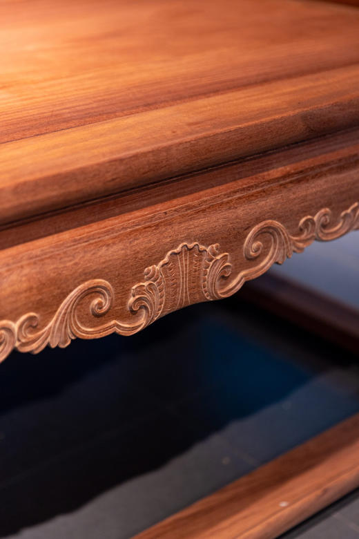 红桥红  家具严选  缅甸花梨（大果紫檀）【128乾隆款 西番莲纹 宝座】 商品图4