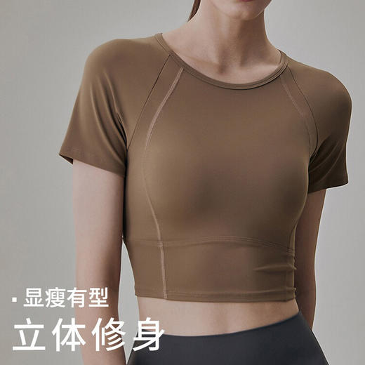 跃牌【周游世界系列】 跑步运动上衣外穿普拉提训练健身衣瑜伽短袖 TP0610 商品图0