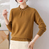 宽松针织衫，羊毛衫女100纯羊毛半高领短款气质毛衣洋气打底衫CC-108-98863 商品缩略图0