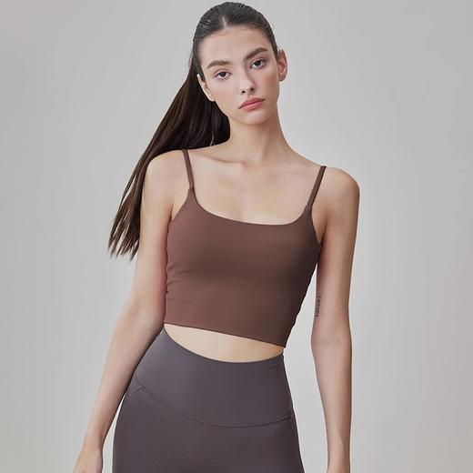 跃牌【周游世界系列】细肩带外穿瑜伽背心收副乳防震跑步健身美背运动内衣 BR1473（带胸垫） 商品图1
