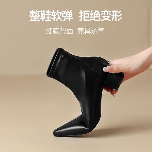 ZHR法式小高跟鞋粗跟短靴鞋子女靴子鞋时尚女鞋瘦瘦靴子女鞋 商品图8