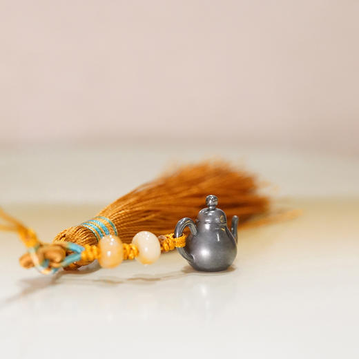 故式/思婷银饰/999纯银 迷你小银壶国风流苏穗子 手机壳吊穗配饰挂件小流苏吊坠 商品图0