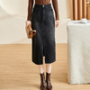 剩S/M 芳外 2026春季新款复古气质牛仔半身裙修身开叉显瘦百搭中长裙3111 商品缩略图2