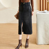 剩S/M 芳外 2026春季新款复古气质牛仔半身裙修身开叉显瘦百搭中长裙3111 商品缩略图3