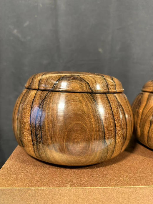 铭木棋笥 黑柿木围棋罐（日本工艺）渡边制作48号 商品图1