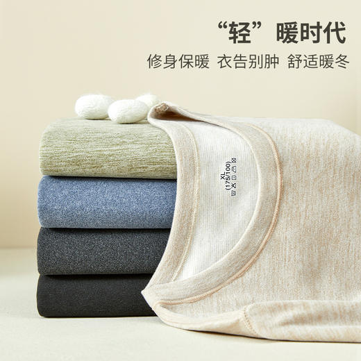 【锁住温暖20h不外泄❗️蚕丝保暖内衣套装】柔软贴肤，秋衣秋裤打底衫，新款羊绒蚕丝保暖内衣套装秋冬AB面男女款德绒磨毛秋衣秋裤打底衫父亲节礼物新年礼盒年货礼盒 商品图1