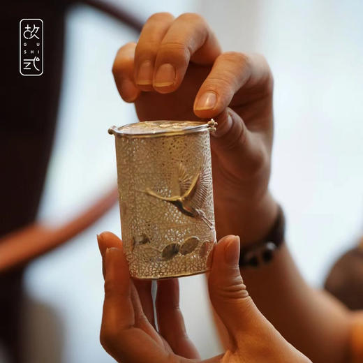 故式松风鹤鸣银茶格·纯银999·独家原创设计 商品图3