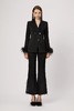 黑色鸵鸟毛可拆式袖口进口缎面醋酸修身西装 商品缩略图2