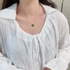 Oflye潮流饰品 经典百搭四叶草925银双面可戴玛瑙项链锁骨链白贝母吊坠 商品缩略图7