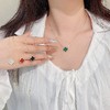 Oflye潮流饰品 经典百搭四叶草925银双面可戴玛瑙项链锁骨链白贝母吊坠 商品缩略图0