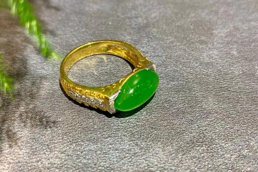 【御珠宫坊】金镶碧玉戒指 商品图2