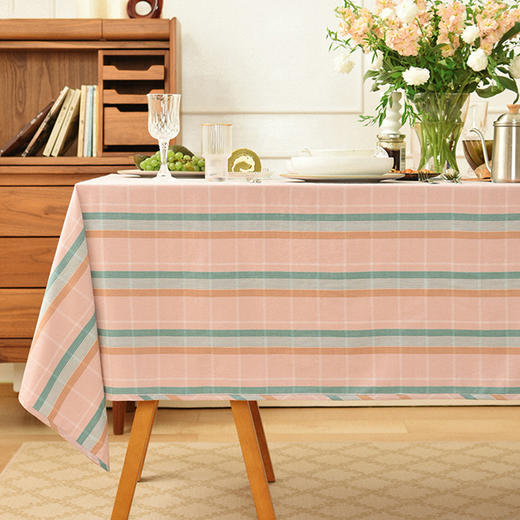 英伦彩色条纹桌布客厅电视柜布艺餐桌布 商品图1