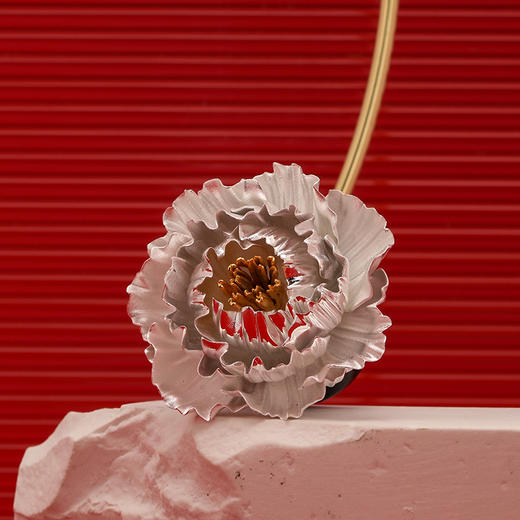 故式花开富贵·茶盖置·茶桌摆件茶道配件·999纯银 商品图10