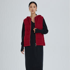 东黎 • 山羊绒女士秋冬连帽无袖绞花保暖马甲 3153