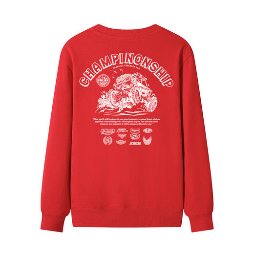 自由基地秋冬新款毛圈圆领套头卫衣原创设计越野车图案情侣通勤 NMT-2062 商品图3