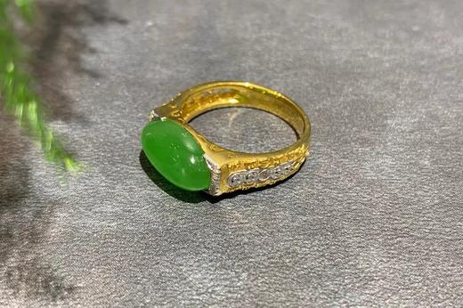 【御珠宫坊】金镶碧玉戒指 商品图1