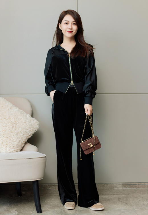 万姿风情拼接丝绒套装 商品图1