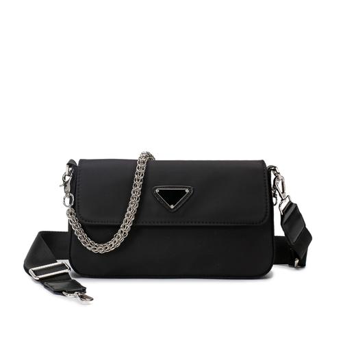 【尼龙单肩腋下包】休闲简约链条  三角标时尚质感  小众设计包包 商品图5