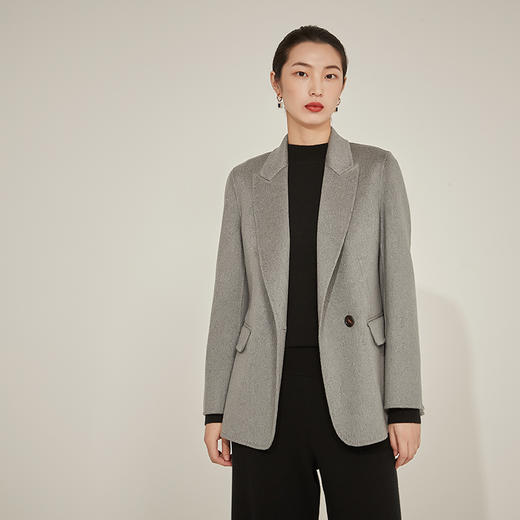 东黎 • 小山羊绒女士秋冬西服领双面羊绒呢短款大衣 3324 商品图1