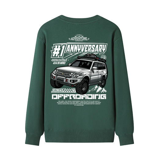 自由基地秋冬新款帕杰罗越野改装车图案印花圆领套头户外休闲卫衣 NMT-2063 商品图5