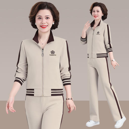 SP52-6003 中老年妈妈秋装新款大码女装套装40岁妈妈运动套装女印花两件套 商品图0