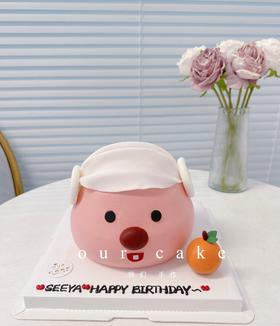 小海狸露比loopy立体卡通蛋糕-低糖处理无添加