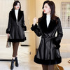 秋冬新款，女装韩版中长款修身裙摆大衣显瘦皮毛一体小个子外套HR-CLYZ23137 商品缩略图7