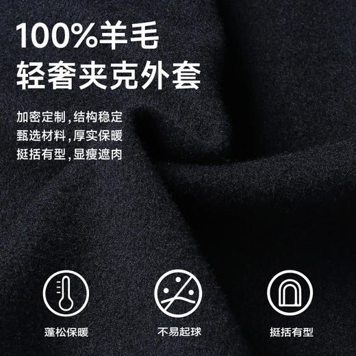 100%羊毛【新款DLC】大依优型大码男装羊毛夹克外套男加肥加大商务休闲上衣男士绅士胖子 商品图1