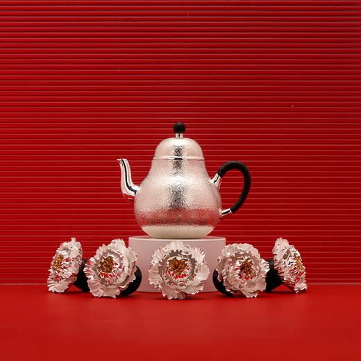 故式花开富贵·茶盖置·茶桌摆件茶道配件·999纯银 商品图9