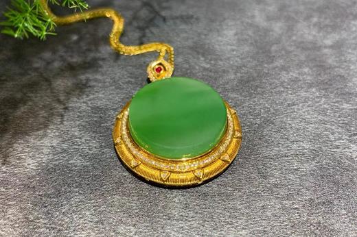 【御珠宫坊】金镶碧玉圆牌 商品图3