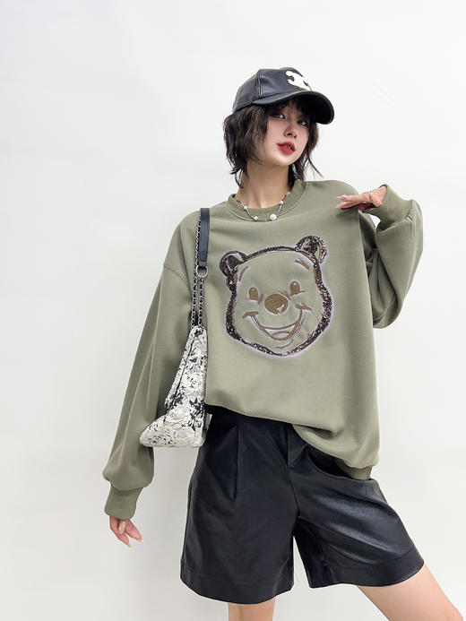 亮片绣维尼熊加绒卫衣23810 商品图7