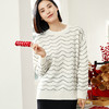 玳莎珍珠装饰套头针织衫女2023冬季新款设计感波浪条纹优雅上衣  DD33303 商品缩略图2