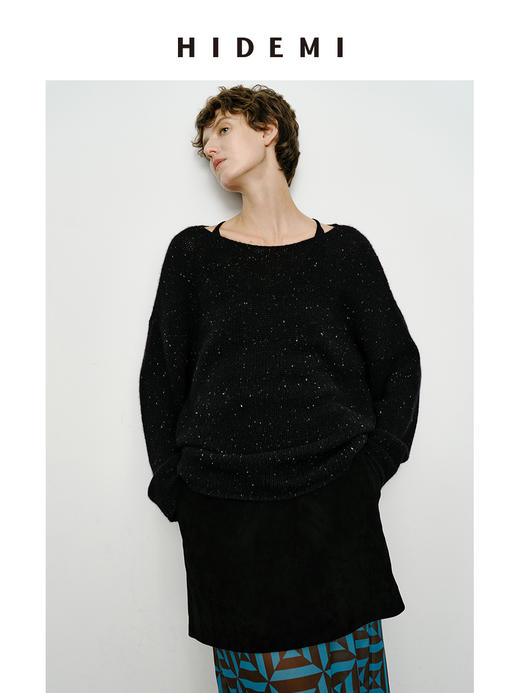 HIDEMI 极简慵懒廓形粗针宽松山羊绒大毛衣 商品图7