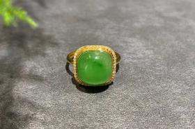 【御珠宫坊】金镶碧玉戒指