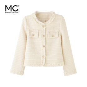 女装亮丝粗纺小香风外套-2313J3241002