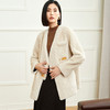 玳莎时尚仿水貂毛外套2023冬季新款优雅气质宽松高级感V领大衣  DD39306 商品缩略图1