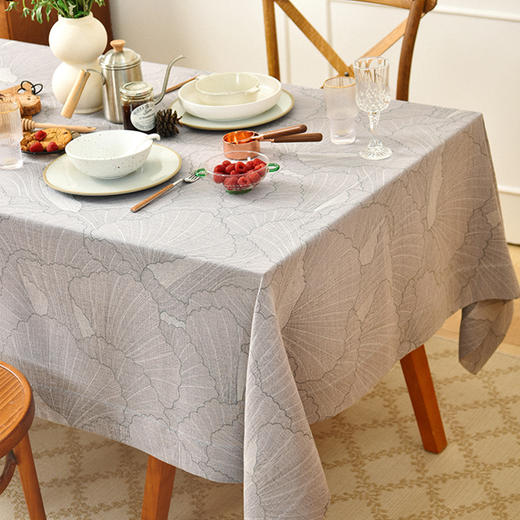 银杏叶暗纹桌布客厅电视柜布艺餐桌布 商品图1