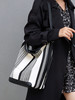 【韩版复古格纹水桶包】撞色时尚条纹手提包  通勤时尚单肩包  大容量 商品缩略图0