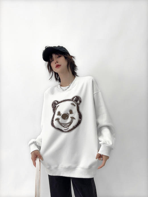 亮片绣维尼熊加绒卫衣23810 商品图8