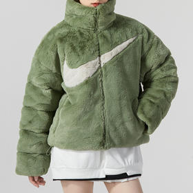 Nike/耐克棉服女子冬新款OVERSIZE风人造毛皮保暖夹克外套FN0461-386