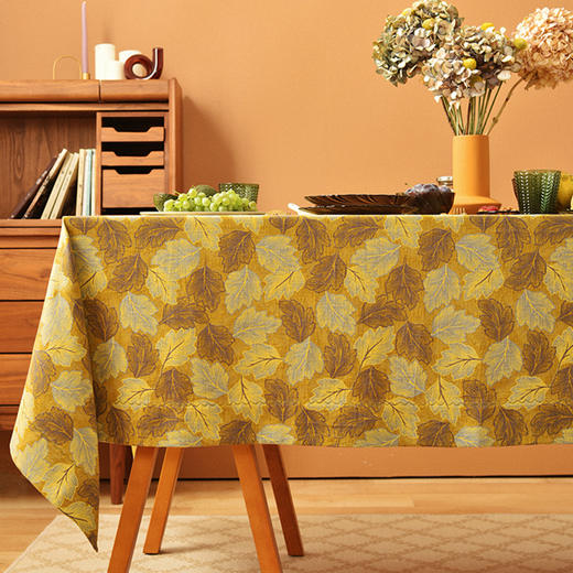 装饰主义风格橡树叶桌布客厅电视柜布艺餐桌布 商品图0