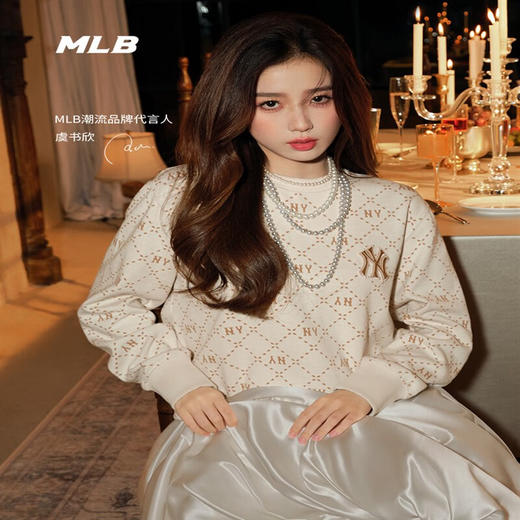MLB男女同款情侣钻石老花时尚圆领卫衣【3AMTM0134】 XAMN 商品图2