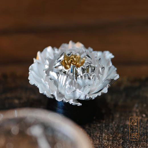 故式花开富贵·茶盖置·茶桌摆件茶道配件·999纯银 商品图5